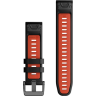 Ремешок GARMIN QUICKFIT 22 WATCH BANDS BLACK/FLAME RED SILICONE 11515